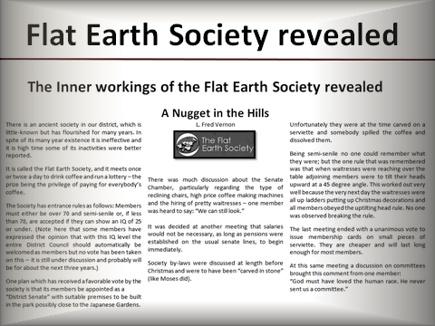 Flat Earth Society | Rolly's Restaurant Hope BC